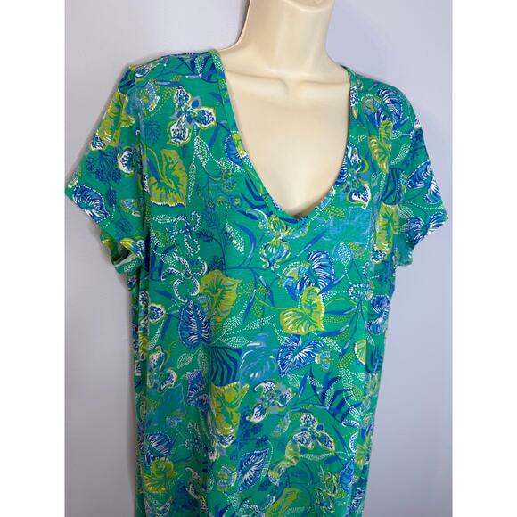 Lilly Pulitzer Etta short sleeve Dress Botanical Green In A Flutter Sz XXL - Picture 10 of 11